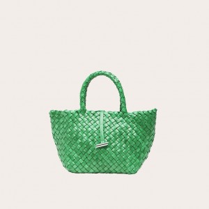 Little Liffner Mini Leather Basket Tote Dame Grønn | 6519-XTYSW