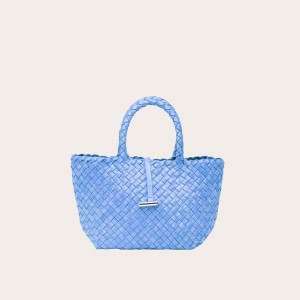 Little Liffner Mini Leather Basket Tote Dame Lyse Blå | 3752-NTFXC