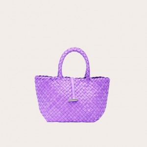 Little Liffner Mini Leather Basket Tote Dame Lavendel | 2148-WISLE