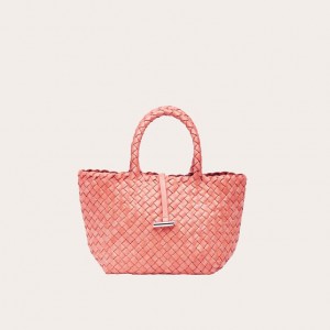 Little Liffner Mini Leather Basket Tote Dame Oransje | 9048-HWVLP