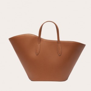 Little Liffner Open Tulip Medium Tote Dame Brune | 7185-VZNGQ