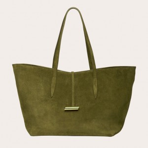 Little Liffner Penne Suede Tote Dame Olivengrønne | 9536-UDFTG