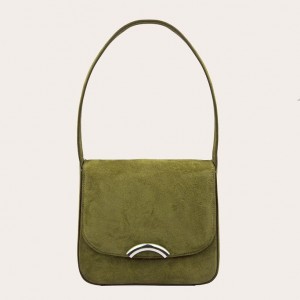 Little Liffner Rainbow Suede Tote Dame Olivengrønne | 6520-MZOLA