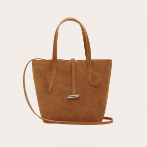 Little Liffner Sprout Mini Suede Tote Dame Brune | 8137-ARDHX