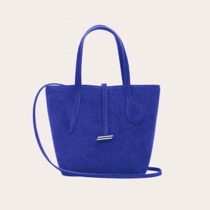 Little Liffner Sprout Mini Suede Tote Dame Marineblå | 4917-LZCKN