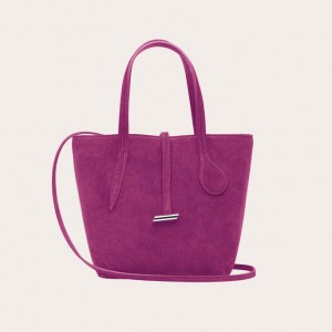 Little Liffner Sprout Mini Suede Tote Dame Rosa | 7901-HSBDX