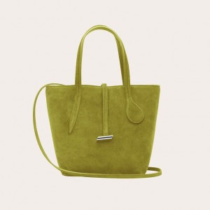 Little Liffner Sprout Mini Suede Tote Dame Olivengrønne | 1839-GLPMB