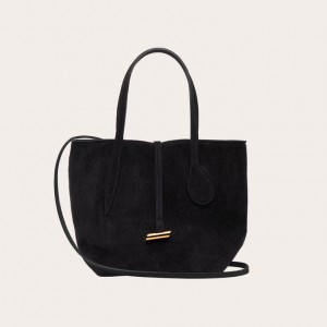 Little Liffner Sprout Mini Suede Tote Dame Svarte | 9173-SOZEN