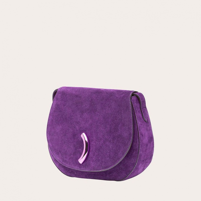 Little Liffner Maccheroni Suede Sadelvesker Dame Lilla | 3849-RITSV