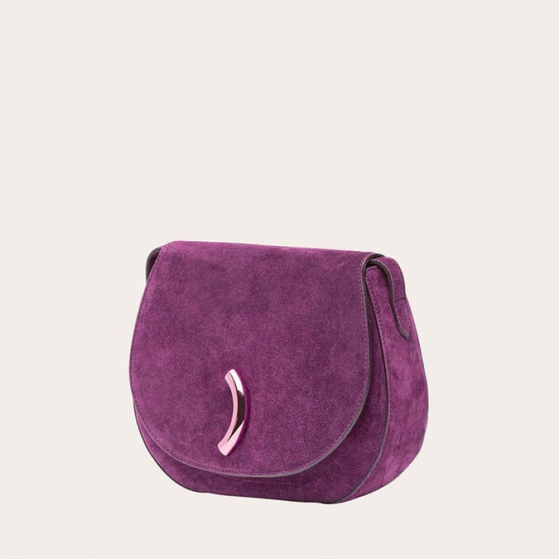 Little Liffner Maccheroni Suede Sadelvesker Dame Rosa | 6478-PDBLA