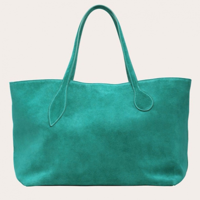 Little Liffner Mega Sprout Suede Tote Dame Turkis | 7839-SPUMT