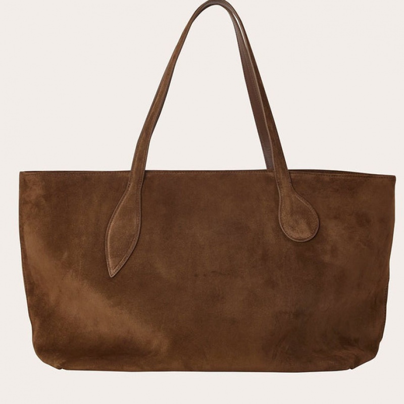 Little Liffner Mega Sprout Suede Tote Dame Brune | 6021-EASBN