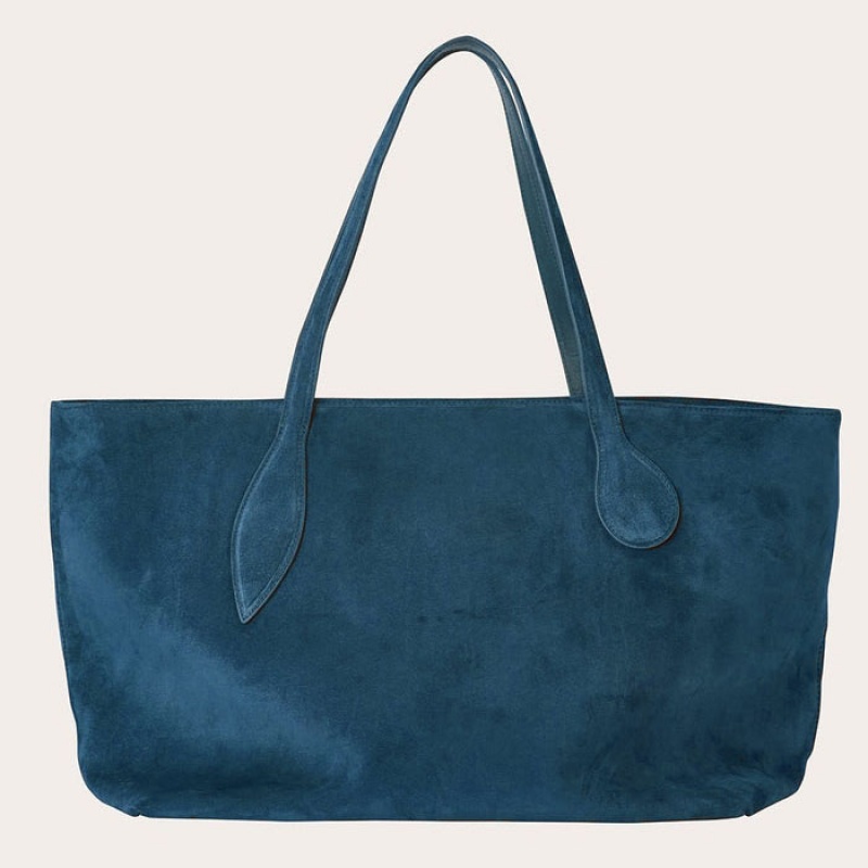 Little Liffner Mega Sprout Suede Tote Dame Blå | 7548-NOMYV