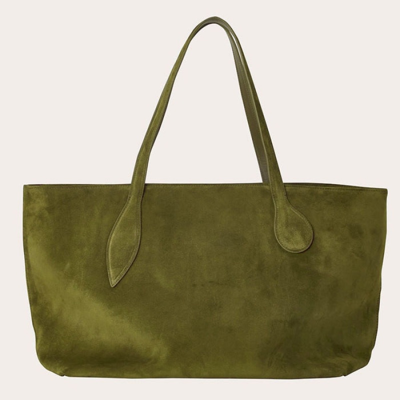 Little Liffner Mega Sprout Suede Tote Dame Olivengrønne | 8364-JNLVU