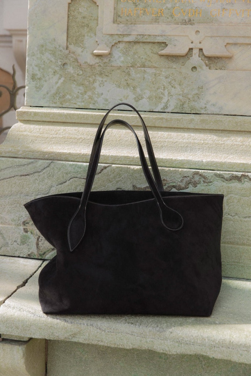 Little Liffner Mega Sprout Suede Tote Dame Svarte | 3067-ZOXDU