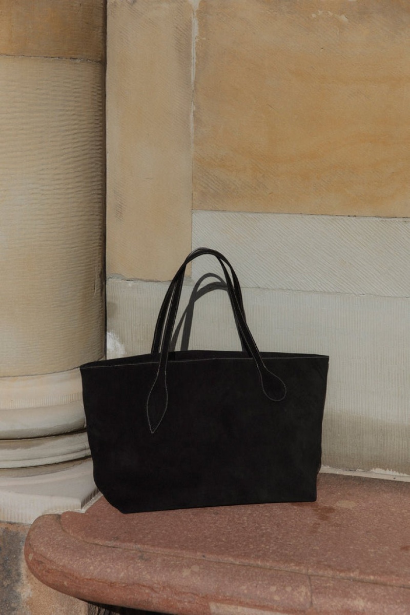 Little Liffner Mega Sprout Suede Tote Dame Svarte | 3067-ZOXDU