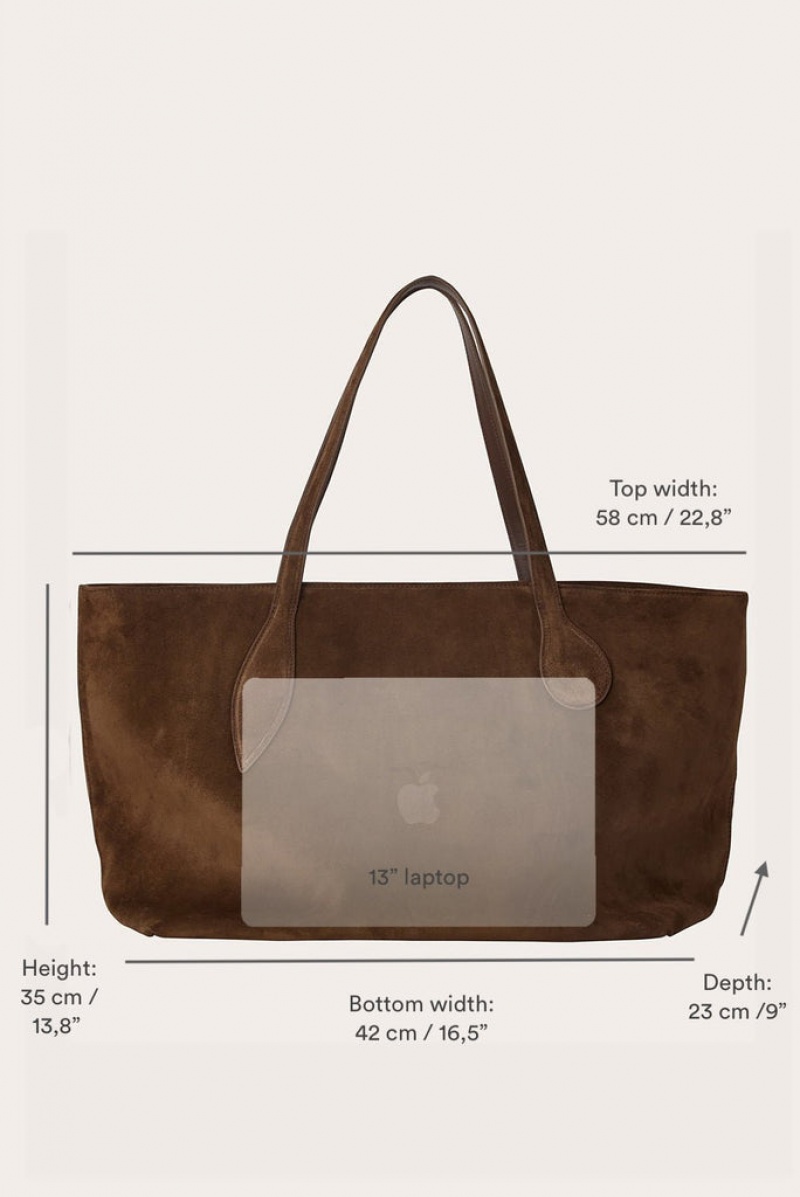 Little Liffner Mega Sprout Suede Tote Dame Svarte | 3067-ZOXDU