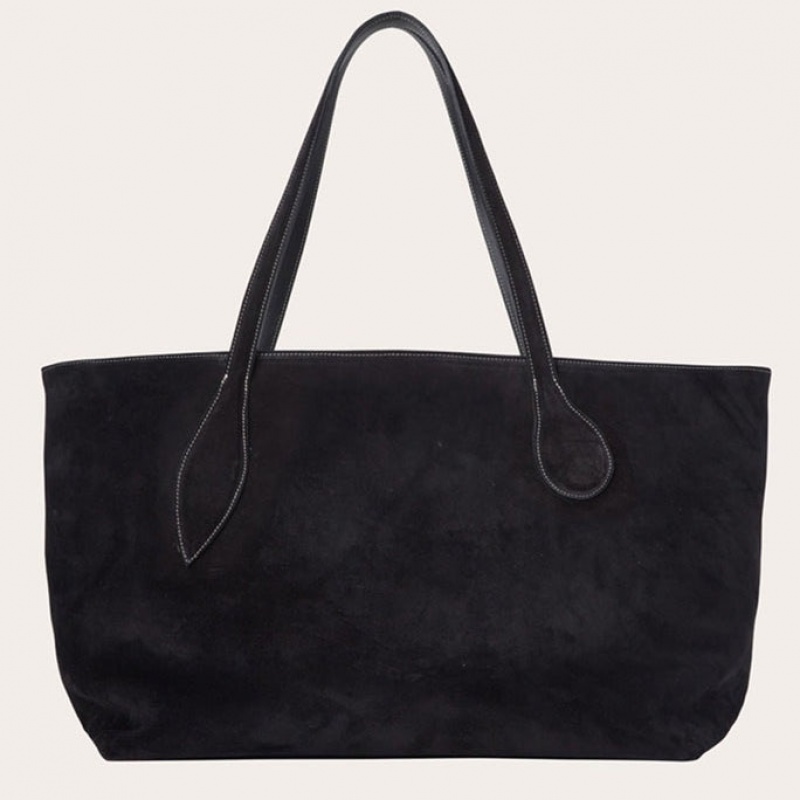 Little Liffner Mega Sprout Suede Tote Dame Svarte | 3067-ZOXDU