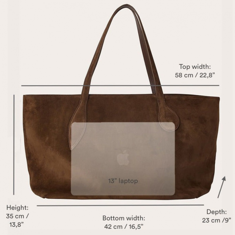 Little Liffner Mega Sprout Suede Tote Dame Brune | 8356-NXHPD