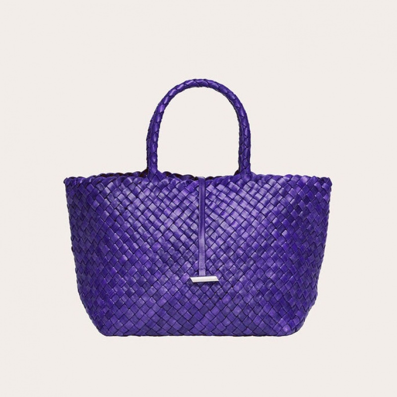 Little Liffner Midi Leather Basket Tote Dame Lilla | 5872-CLRZD