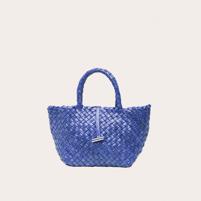 Little Liffner Mini Leather Basket Tote Dame Blå | 8497-HIAZU