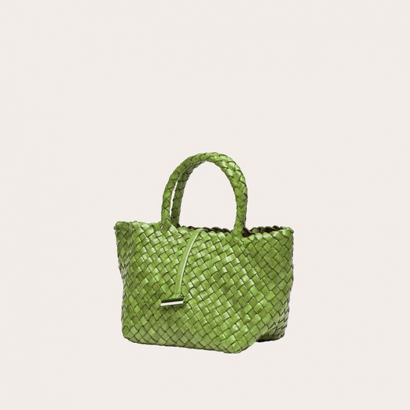 Little Liffner Mini Leather Basket Tote Dame Grønn | 8715-EBFWN