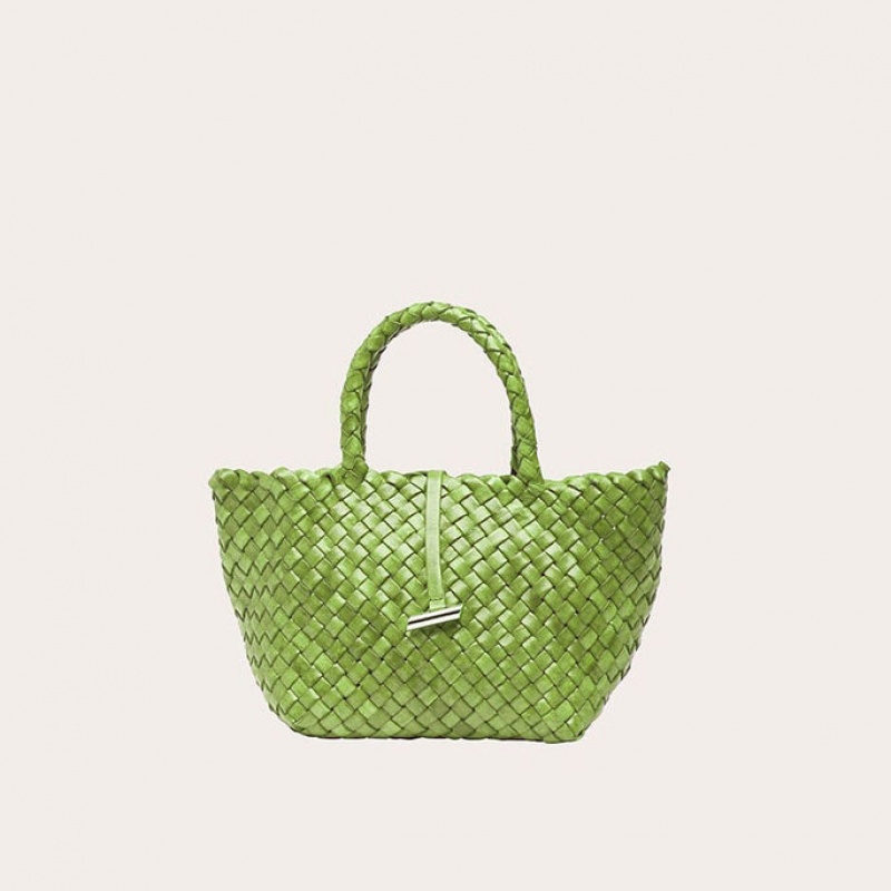 Little Liffner Mini Leather Basket Tote Dame Grønn | 8715-EBFWN