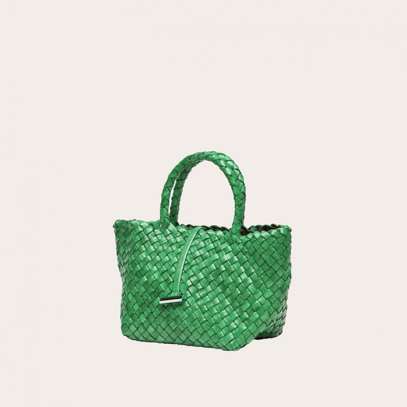 Little Liffner Mini Leather Basket Tote Dame Grønn | 6519-XTYSW