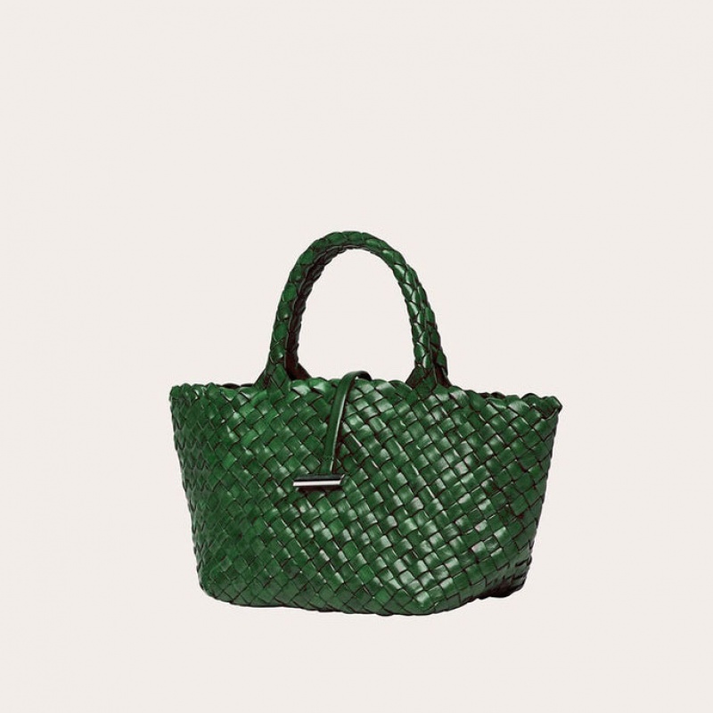 Little Liffner Mini Leather Basket Tote Dame Grønn | 2853-OEPRZ