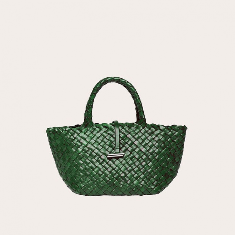 Little Liffner Mini Leather Basket Tote Dame Grønn | 2853-OEPRZ