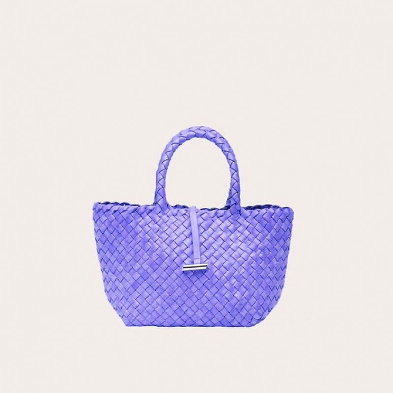 Little Liffner Mini Leather Basket Tote Dame Lavendel | 3942-PKCYE