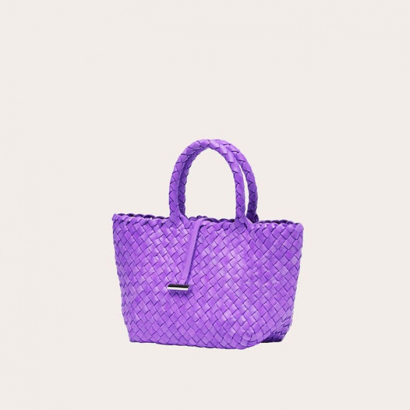 Little Liffner Mini Leather Basket Tote Dame Lavendel | 2148-WISLE