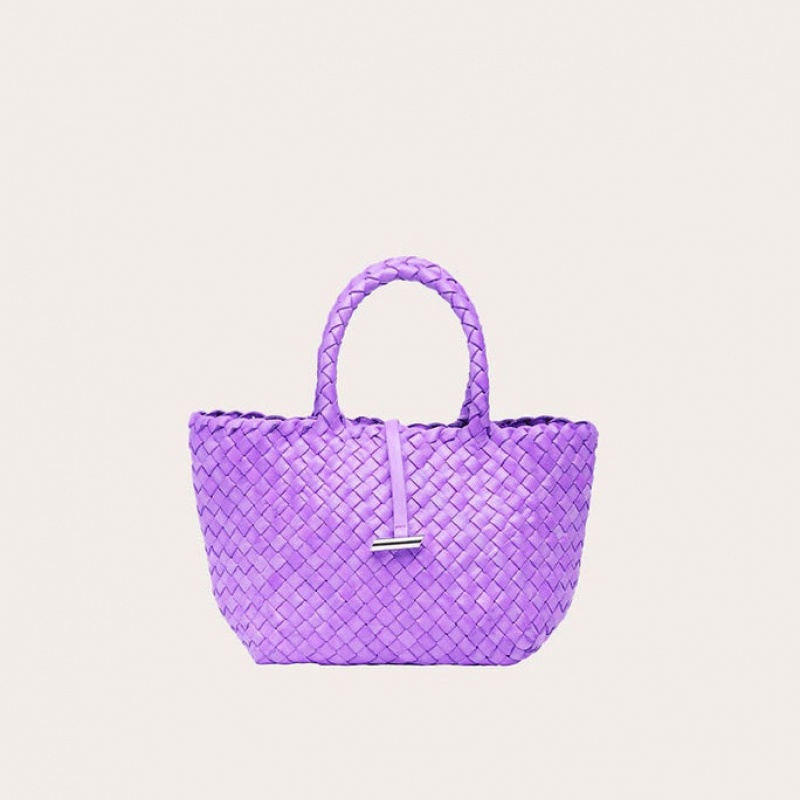 Little Liffner Mini Leather Basket Tote Dame Lavendel | 2148-WISLE