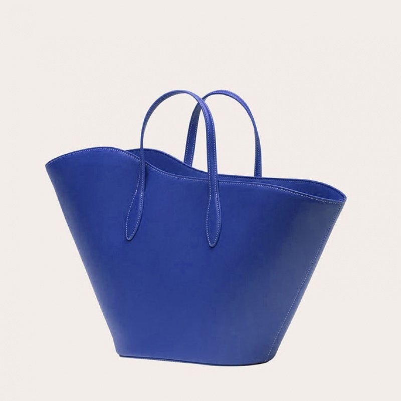 Little Liffner Open Tulip Medium Tote Dame Blå | 7031-VSQEO