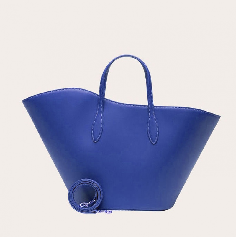 Little Liffner Open Tulip Medium Tote Dame Blå | 7031-VSQEO