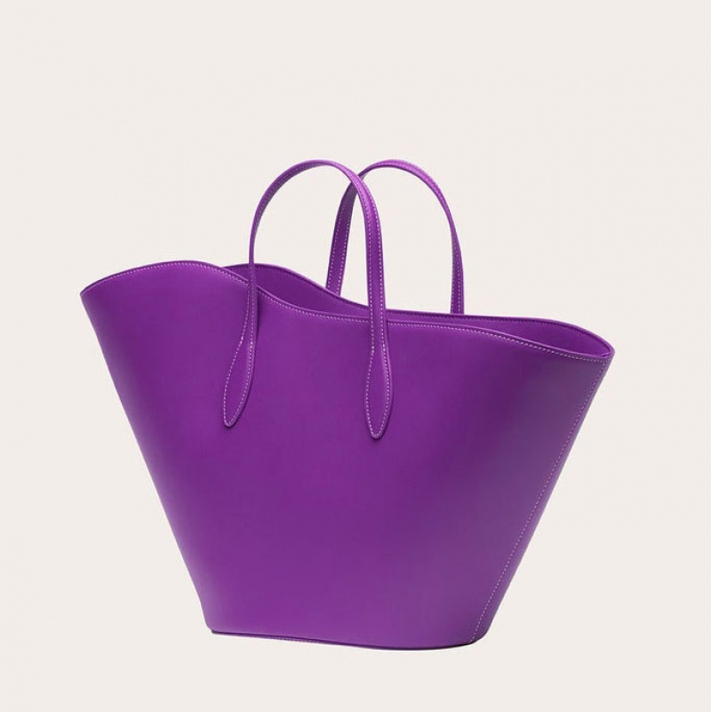 Little Liffner Open Tulip Medium Tote Dame Lilla | 1392-FEPLT