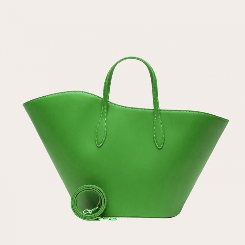 Little Liffner Open Tulip Medium Tote Dame Grønn | 9052-LTUNF