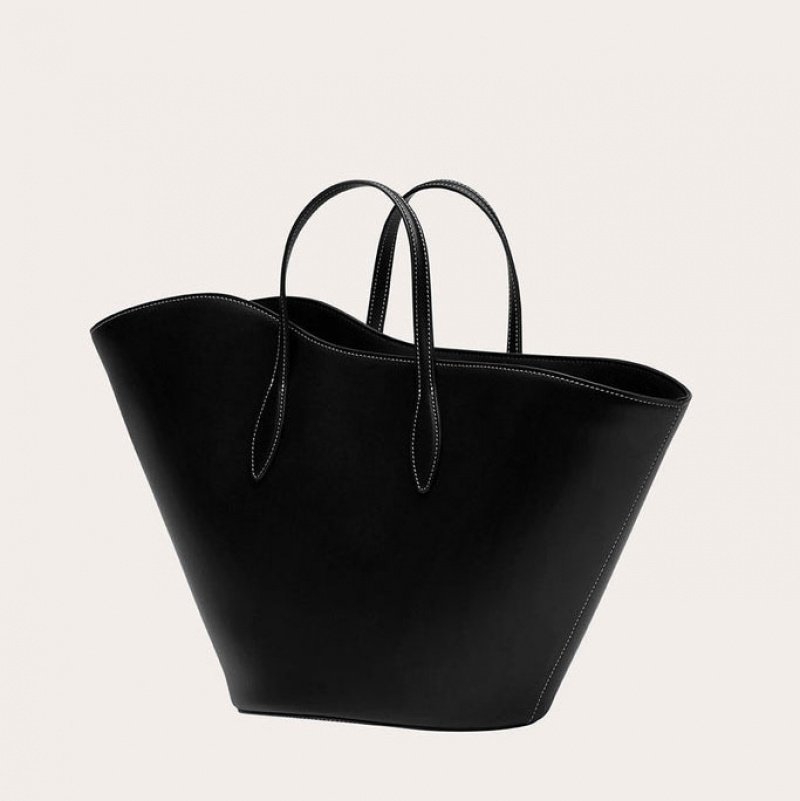 Little Liffner Open Tulip Medium Tote Dame Svarte | 5980-NFVXQ