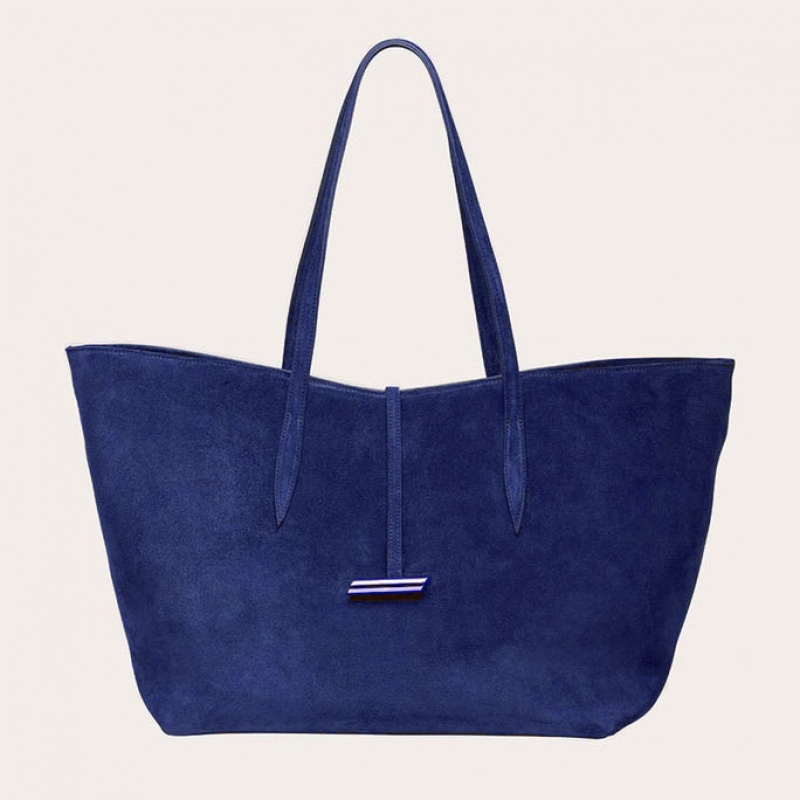 Little Liffner Penne Suede Tote Dame Marineblå | 6754-UIJZV