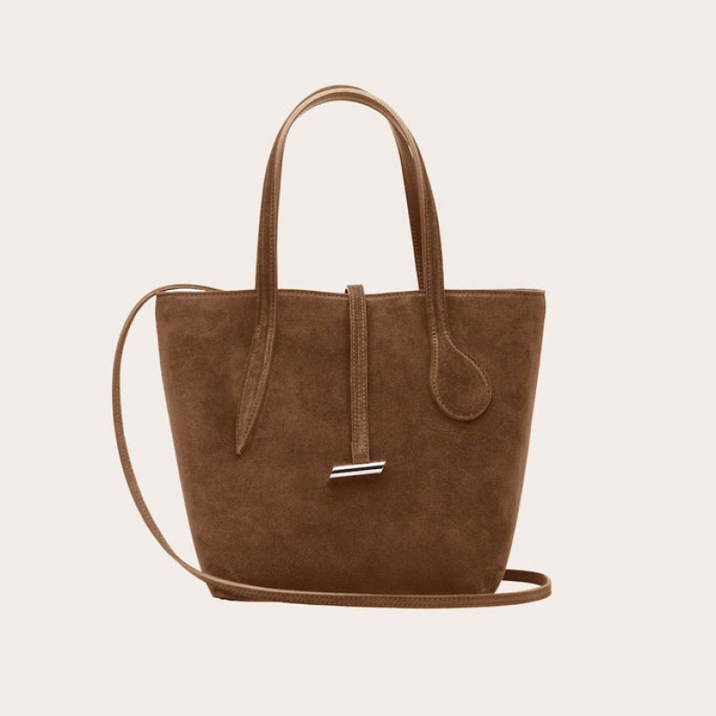 Little Liffner Sprout Mini Suede Tote Dame Brune | 9467-URODZ