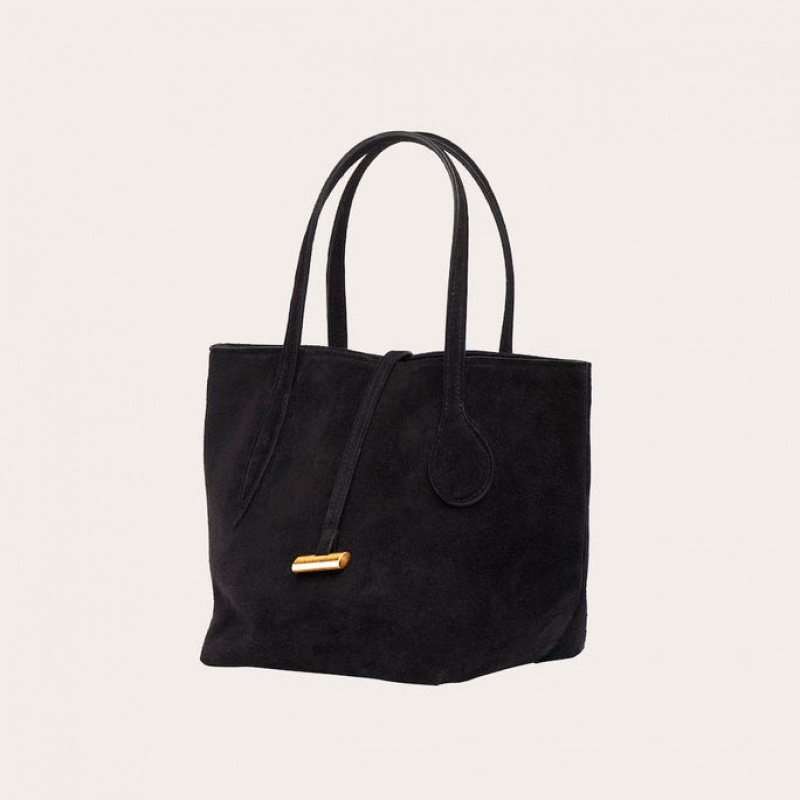 Little Liffner Sprout Mini Suede Tote Dame Svarte | 9173-SOZEN