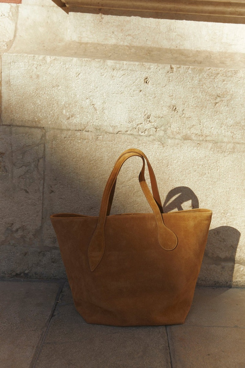 Little Liffner Sprout Suede Tote Dame Brune | 7082-UTKQP