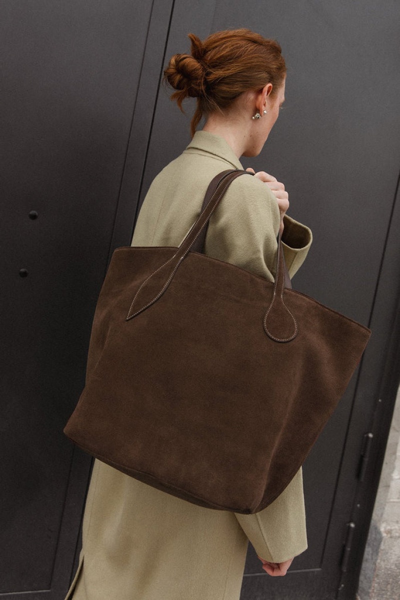 Little Liffner Sprout Suede Tote Dame Mørke Brune | 5324-BADQH