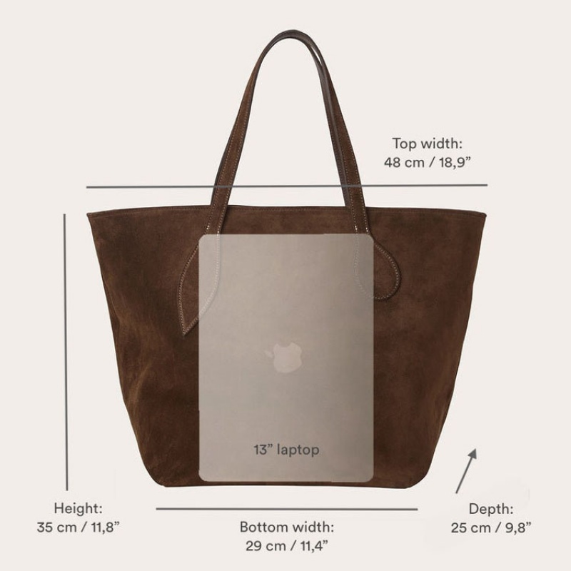 Little Liffner Sprout Suede Tote Dame Mørke Brune | 5324-BADQH