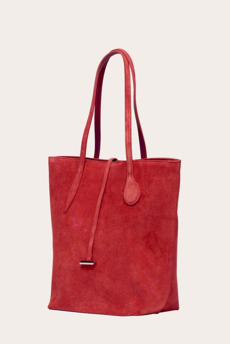 Little Liffner Tall Sprout Suede Tote Dame Rød | 5839-DXNST