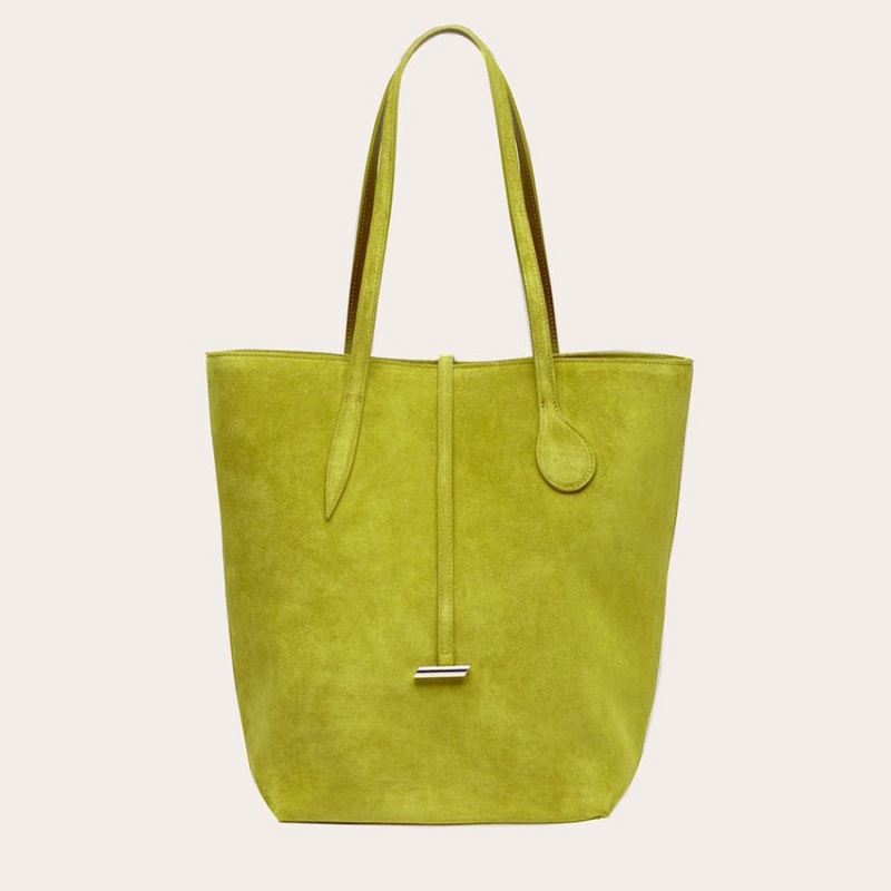 Little Liffner Tall Sprout Suede Tote Dame Olivengrønne | 4086-SVYIT