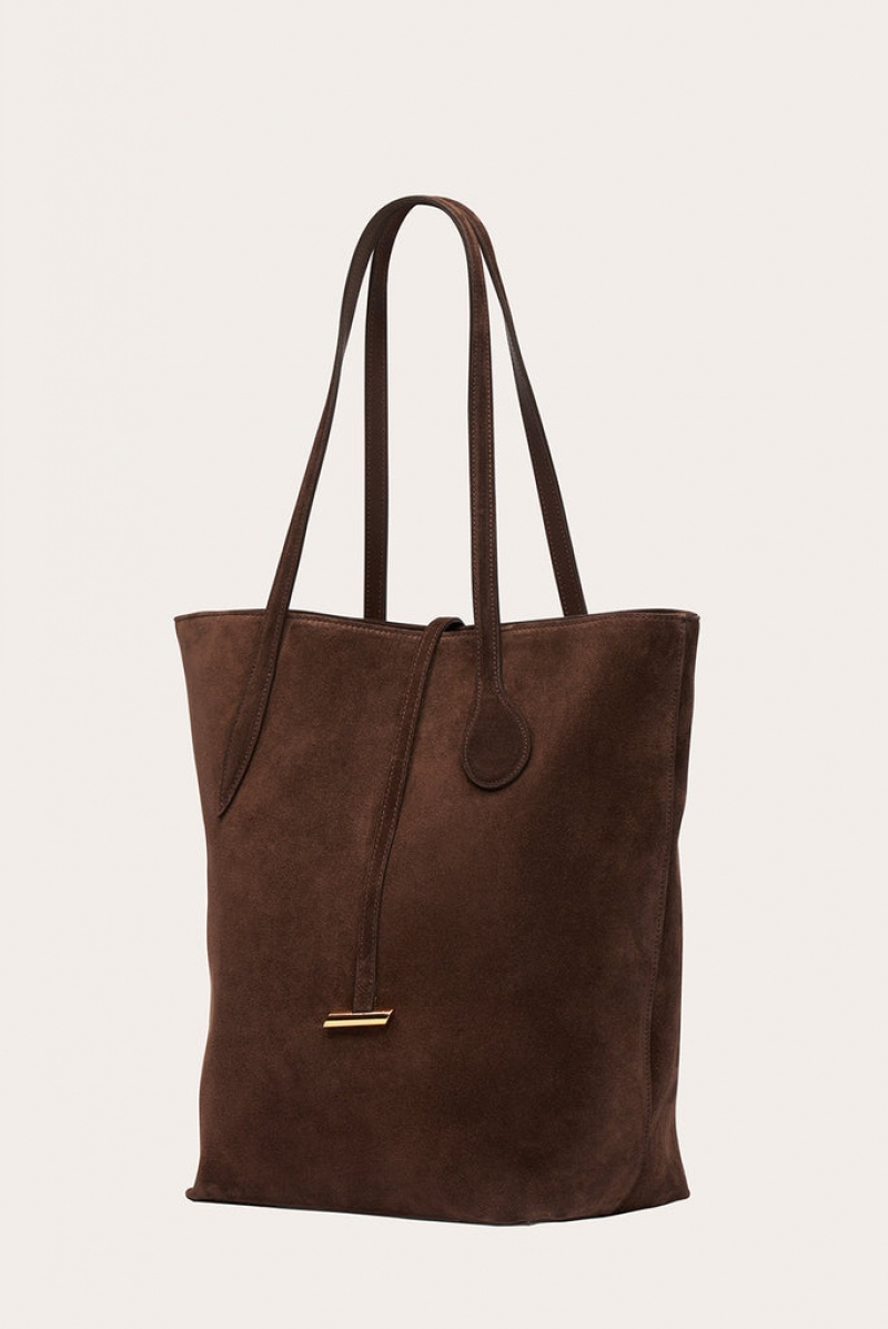 Little Liffner Tall Sprout Suede Tote Dame Mørke Brune | 1736-XZRTJ