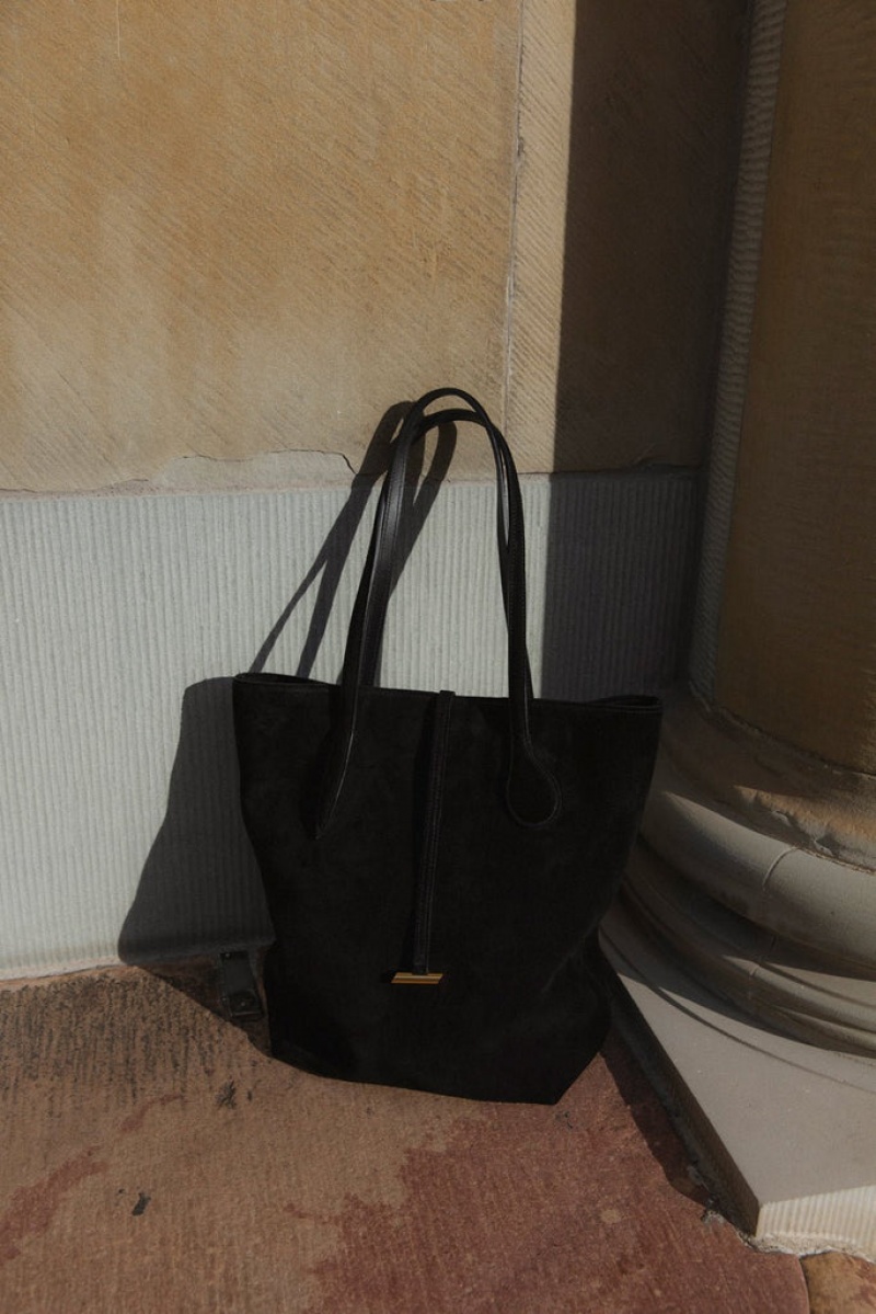 Little Liffner Tall Sprout Suede Tote Dame Svarte | 7295-HALCM